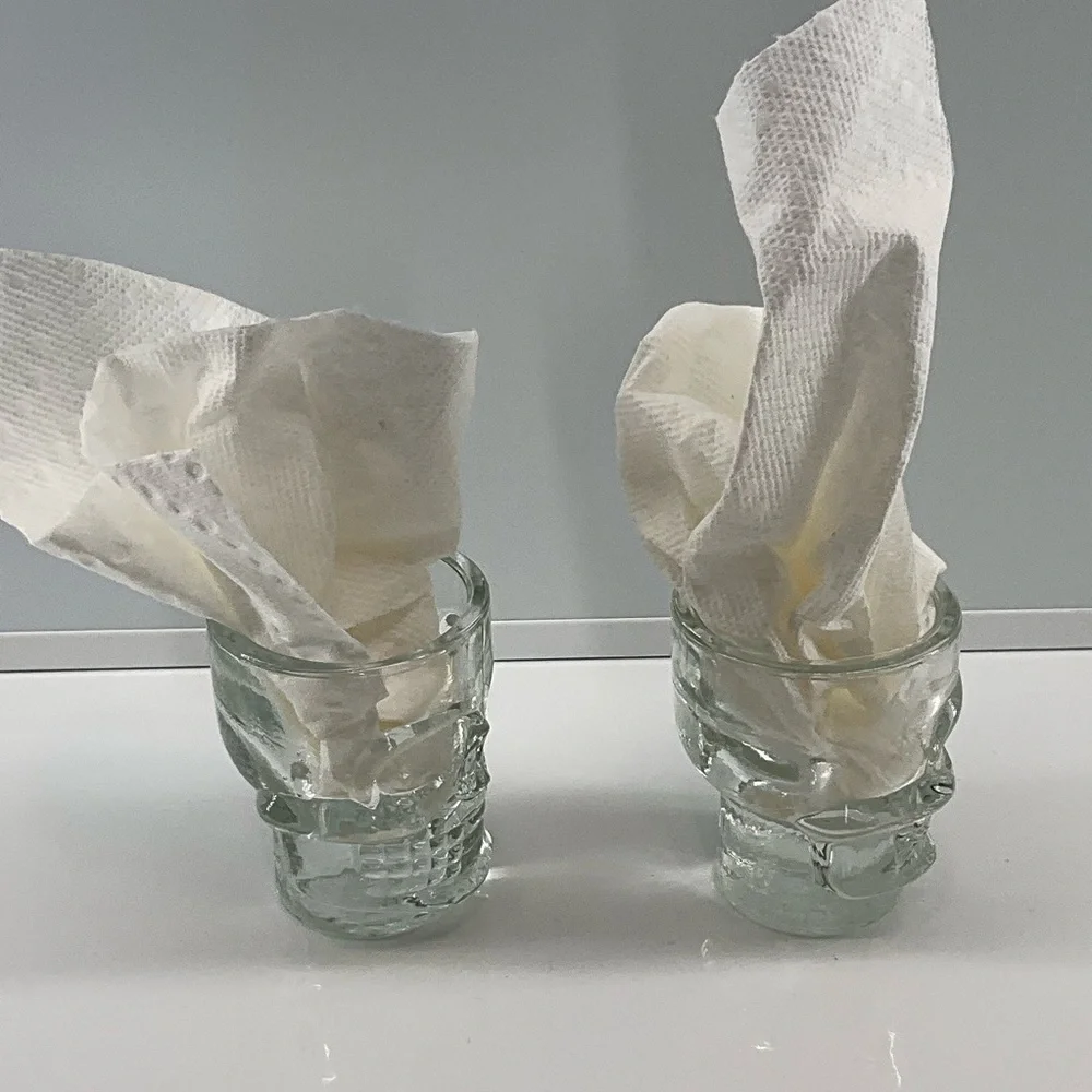 UNBRANDED Skull Shot Glasses Set of 2 Halloween Party Figural